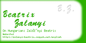 beatrix zalanyi business card